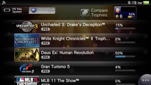 Trophy Menu on PlayStation Vita